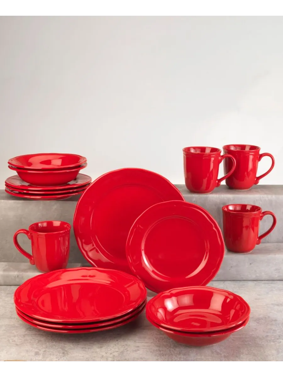 Набор посуды Siena из 16 предметов, на 4 персоны Euro Ceramica — изображение 1 из 6, красный