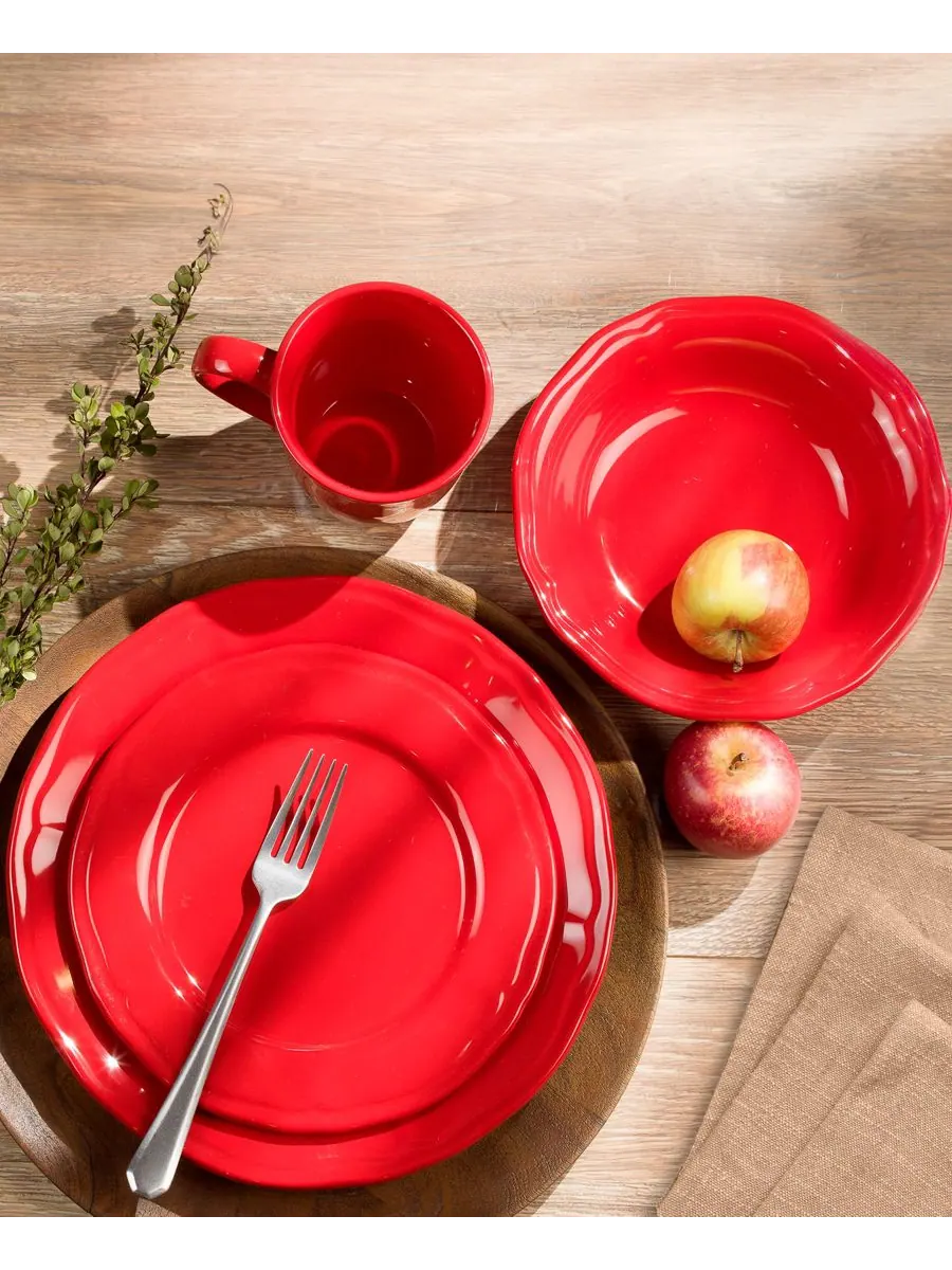 Набор посуды Siena из 16 предметов, на 4 персоны Euro Ceramica — изображение 2 из 6, красный