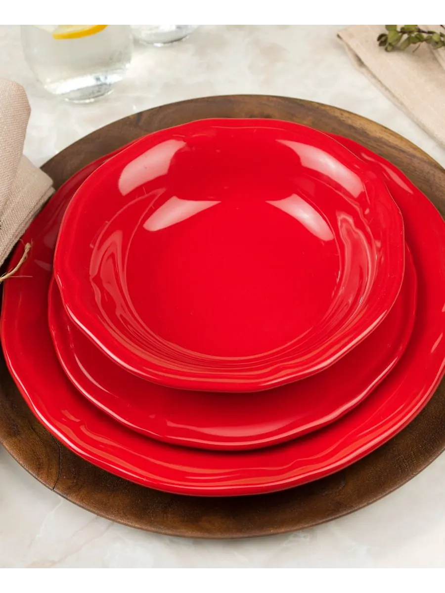 Набор посуды Siena из 16 предметов, на 4 персоны Euro Ceramica — изображение 5 из 6, красный