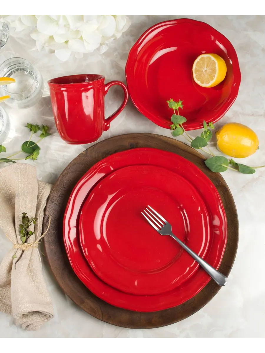 Набор посуды Siena из 16 предметов, на 4 персоны Euro Ceramica — изображение 6 из 6, красный