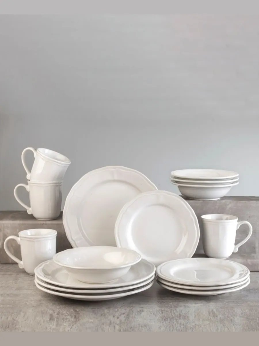 Набор посуды Siena из 16 предметов, на 4 персоны Euro Ceramica — белый