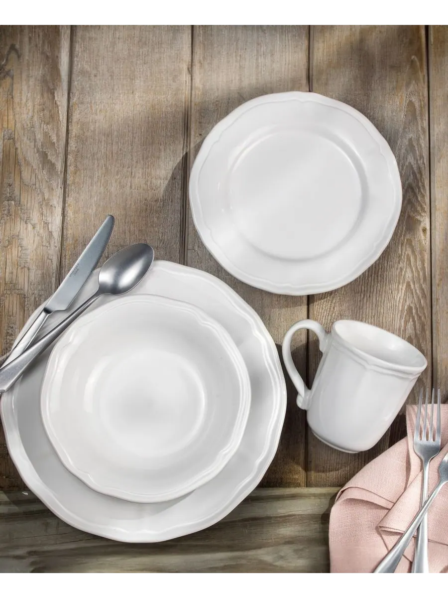 Набор посуды Siena из 16 предметов, на 4 персоны Euro Ceramica — изображение 2 из 7, белый
