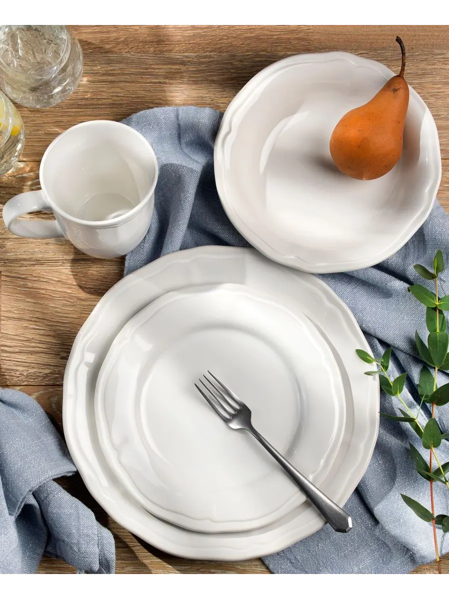 Набор посуды Siena из 16 предметов, на 4 персоны Euro Ceramica — изображение 3 из 7, белый