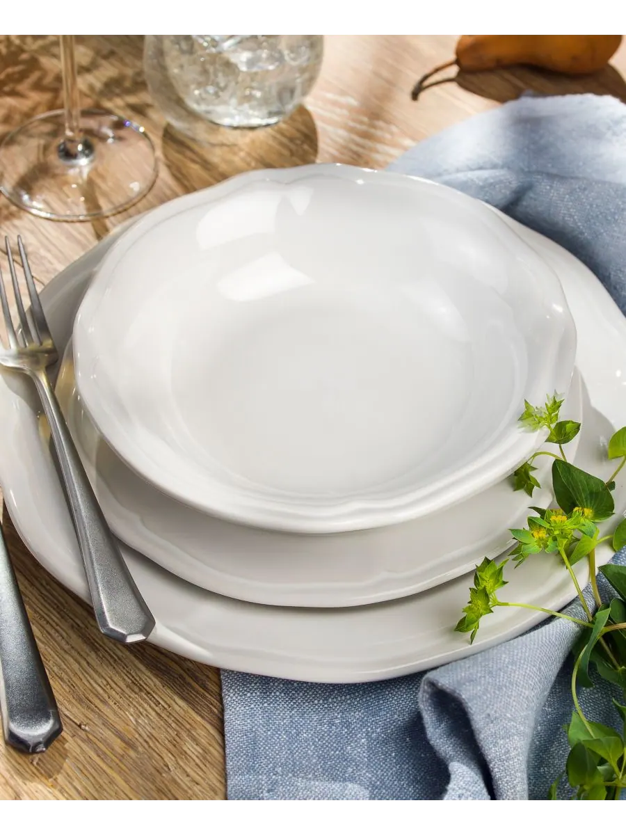 Набор посуды Siena из 16 предметов, на 4 персоны Euro Ceramica — изображение 4 из 7, белый