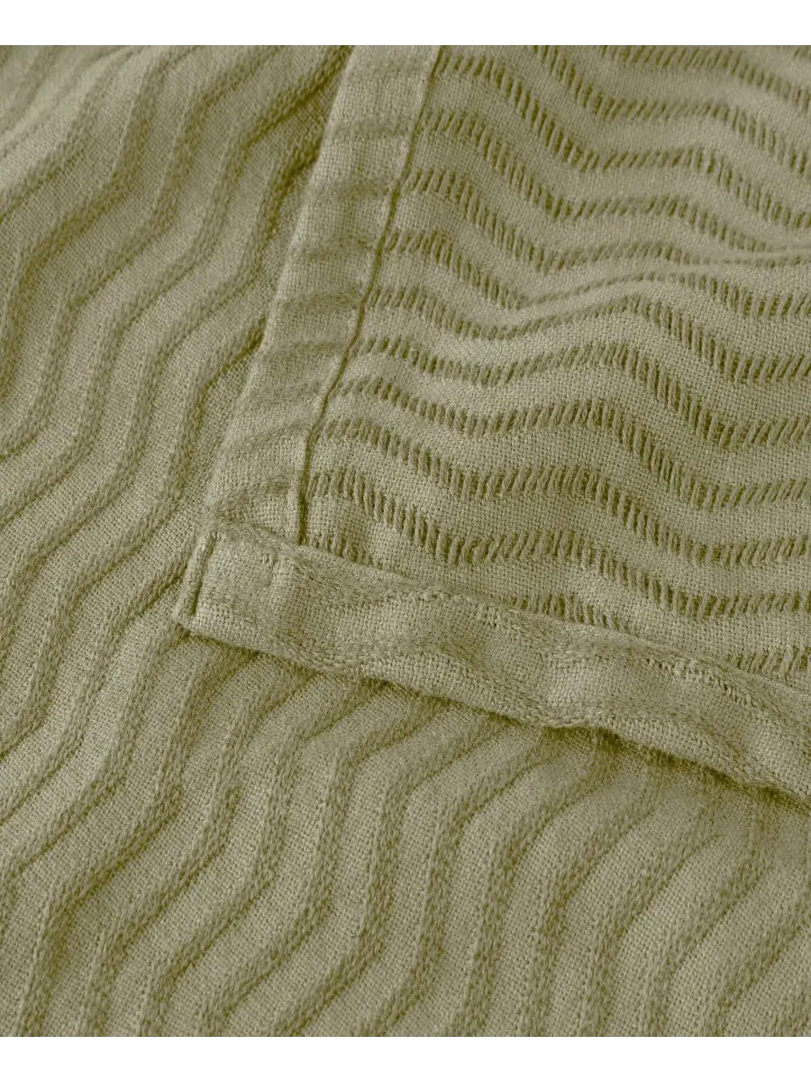 Легкое тканое одеяло Jena Cotton Textured Chevron, размер Twin Superior — изображение 3 из 7, шалфейный