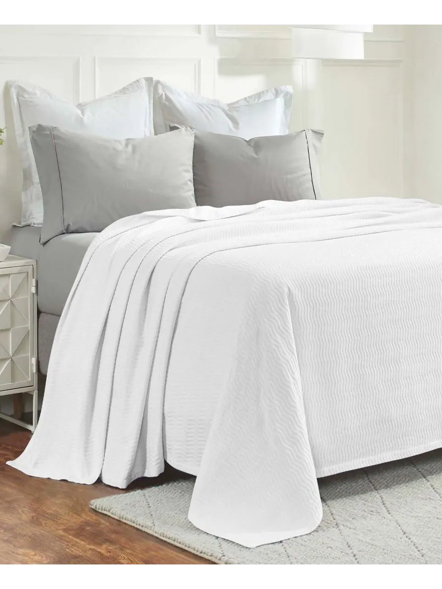 Легкое тканое одеяло Jena Cotton Textured Chevron, размер Twin Superior — изображение 6 из 7, белый