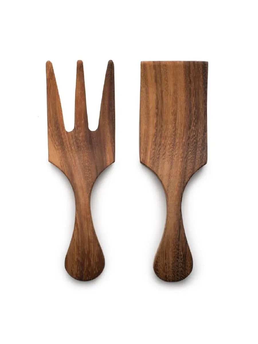 Большой набор из 2 предметов для салата Ironwood, дерево — коричневый