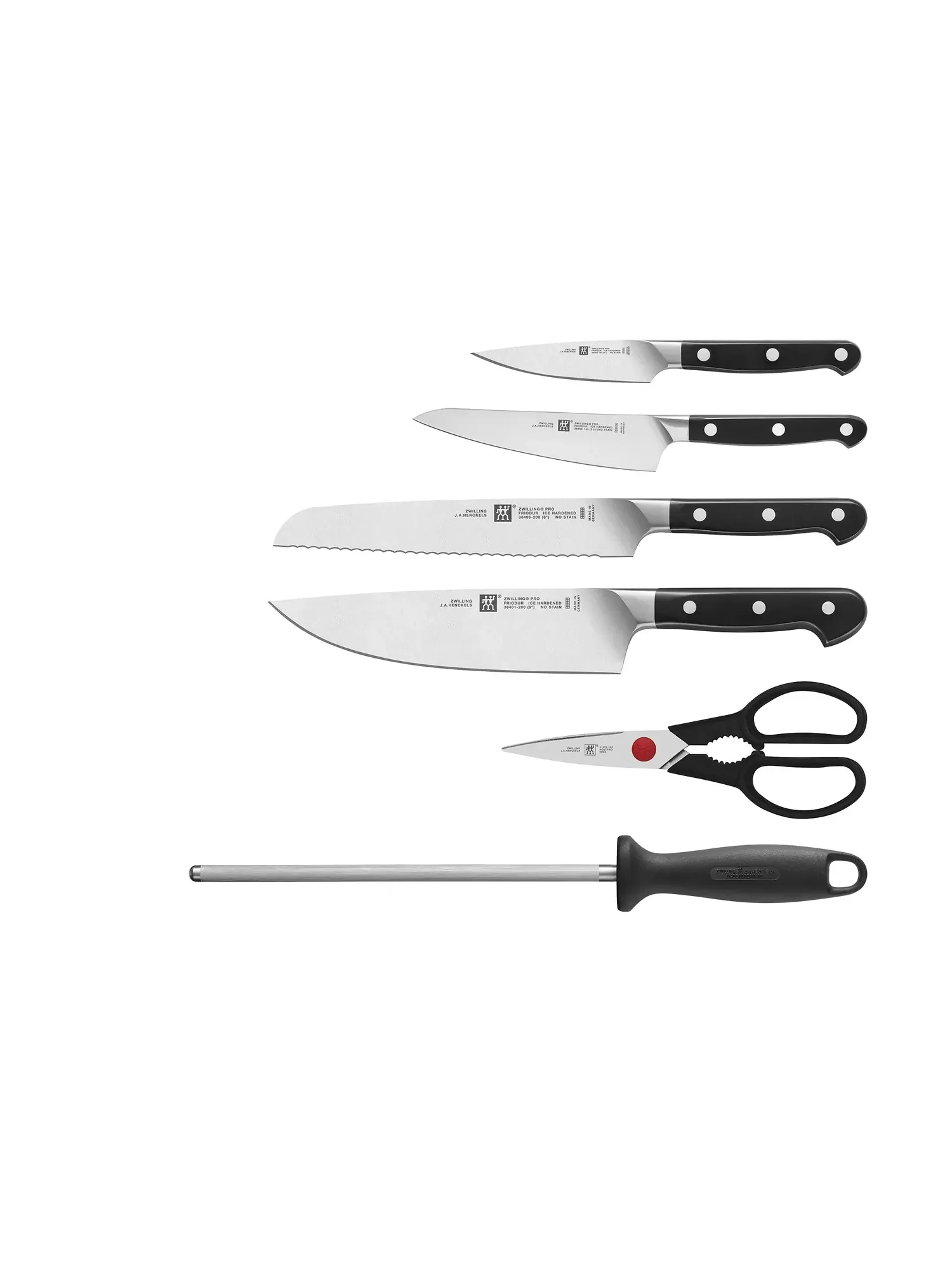 Набор кухонных ножей в блоке ZWILLING Pro, 7 предметов — изображение 2 из 6, черный