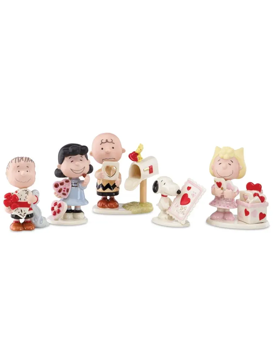 Набор фигурок Peanuts 5-Piece Valentine's Day Figurine Set Lenox