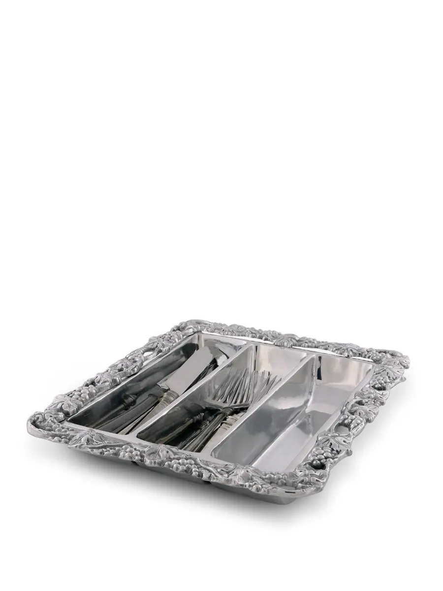 Подставка для столовых приборов из алюминия Designs Aluminum Grape Flatware Caddy Arthur Court — серебристый