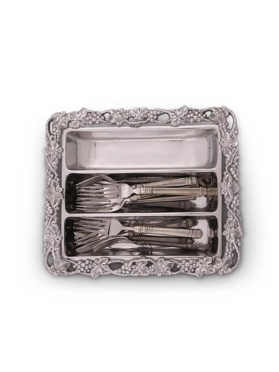Подставка для столовых приборов из алюминия Designs Aluminum Grape Flatware Caddy Arthur Court — изображение 3 из 3