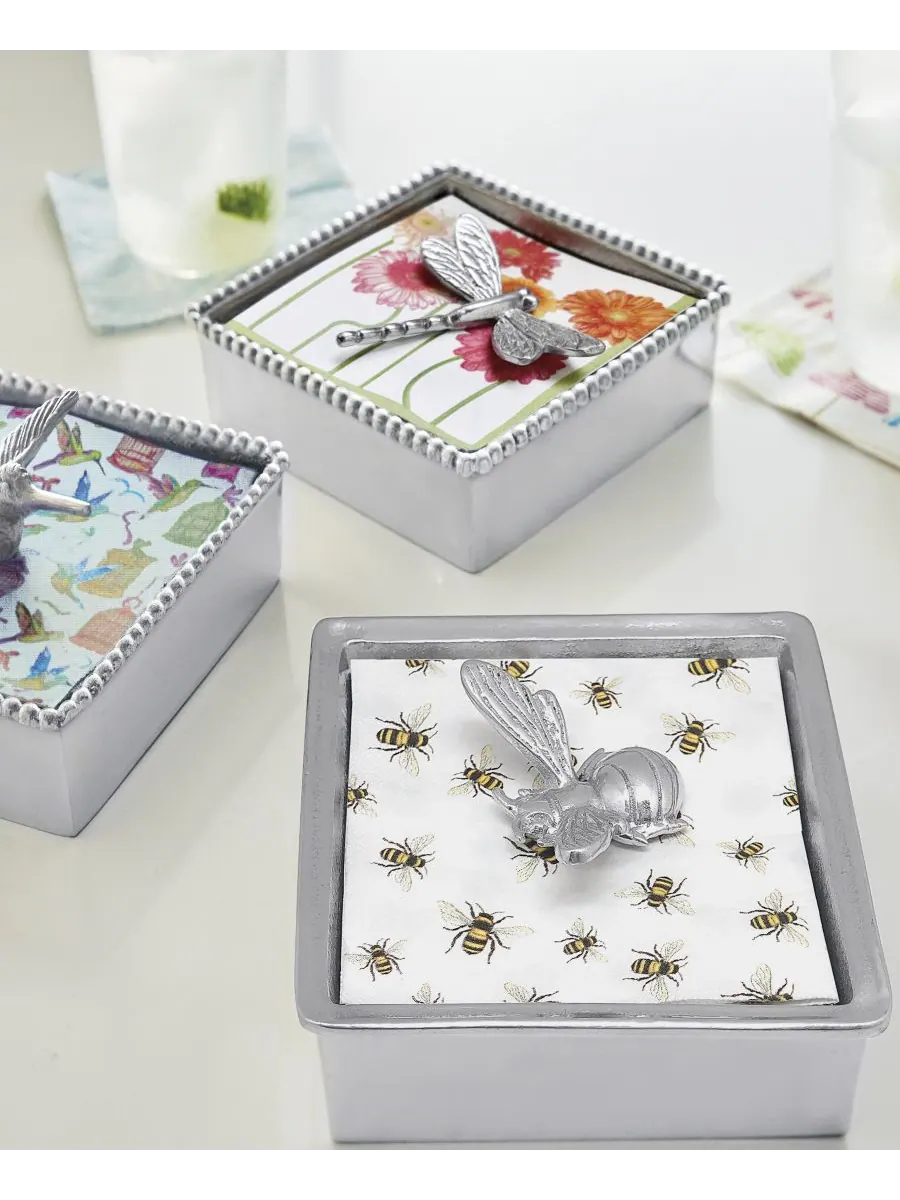 Набор салфеток Honeybee Signature в коробке Mariposa — изображение 3 из 3, серебряный