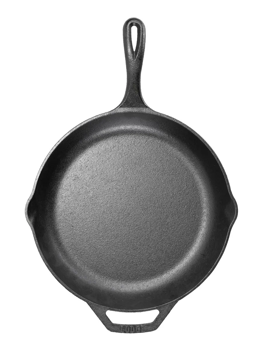 Чугунная сковорода Chef Collection 13,25 дюйма Lodge Cast Iron — изображение 2 из 3, черный