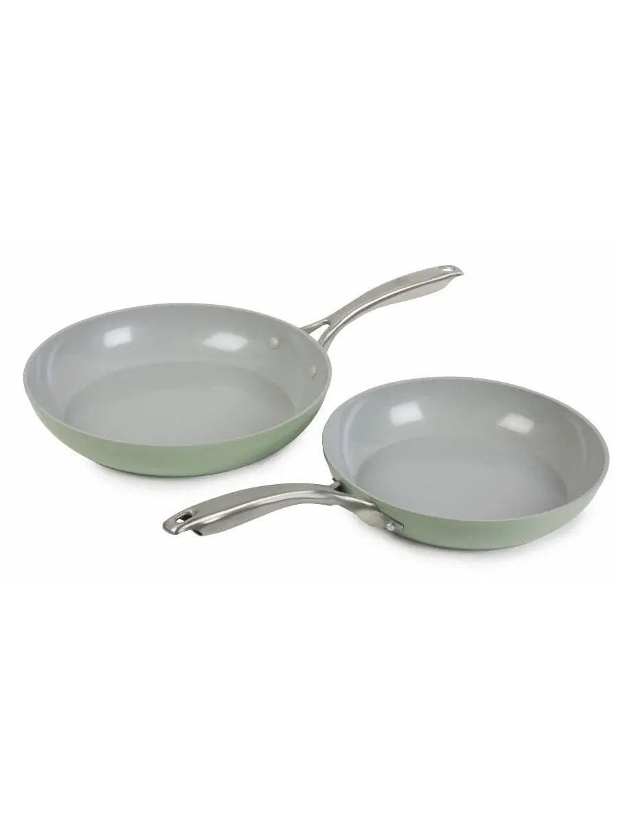Набор из 2 кованых алюминиевых сковородок Sedona Kitchen — зеленый