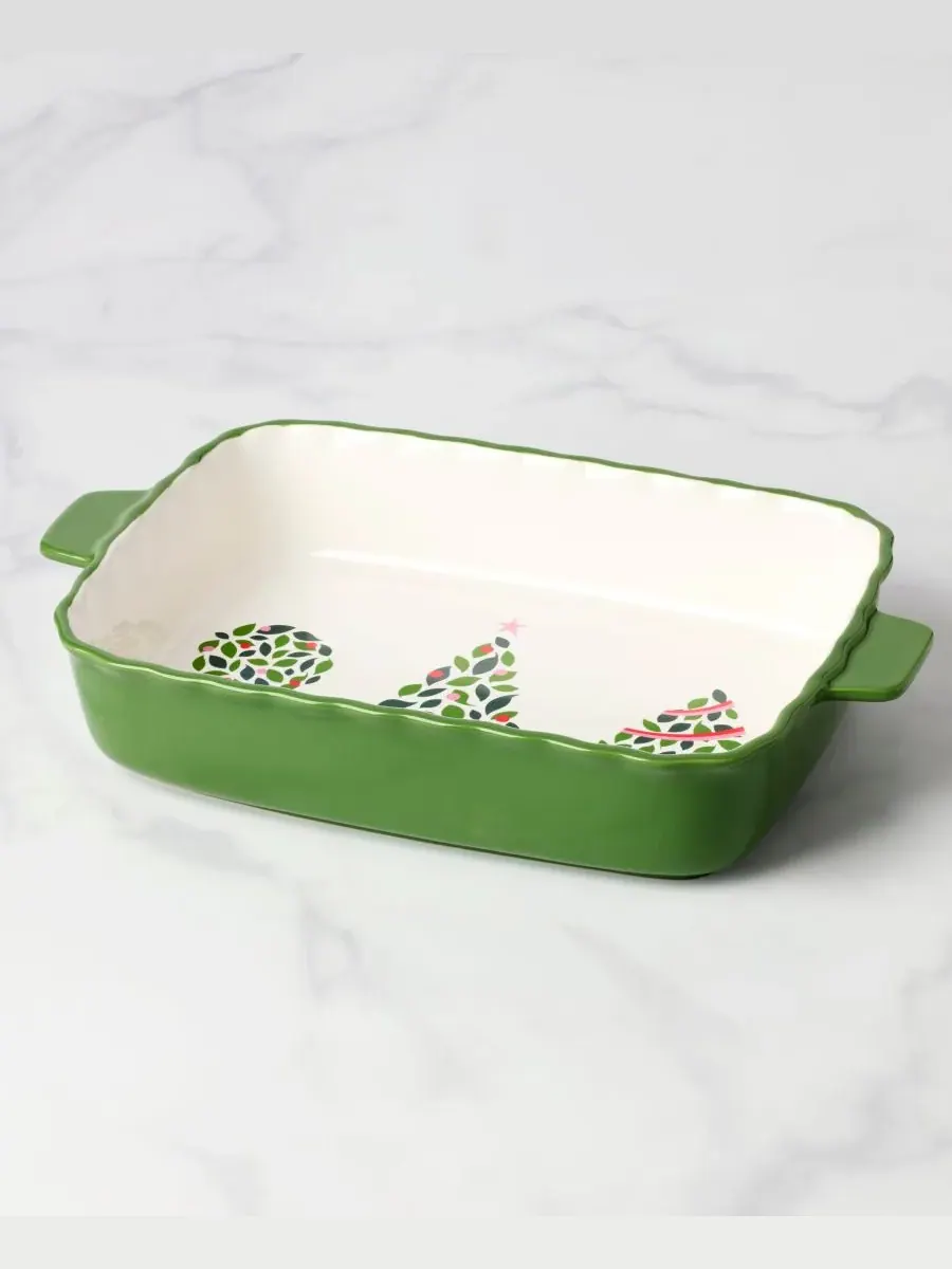 Прямоугольная форма для запекания Kate Spade Evergreen с волнистым краем Kate Spade New York — изображение 3 из 6, зеленый