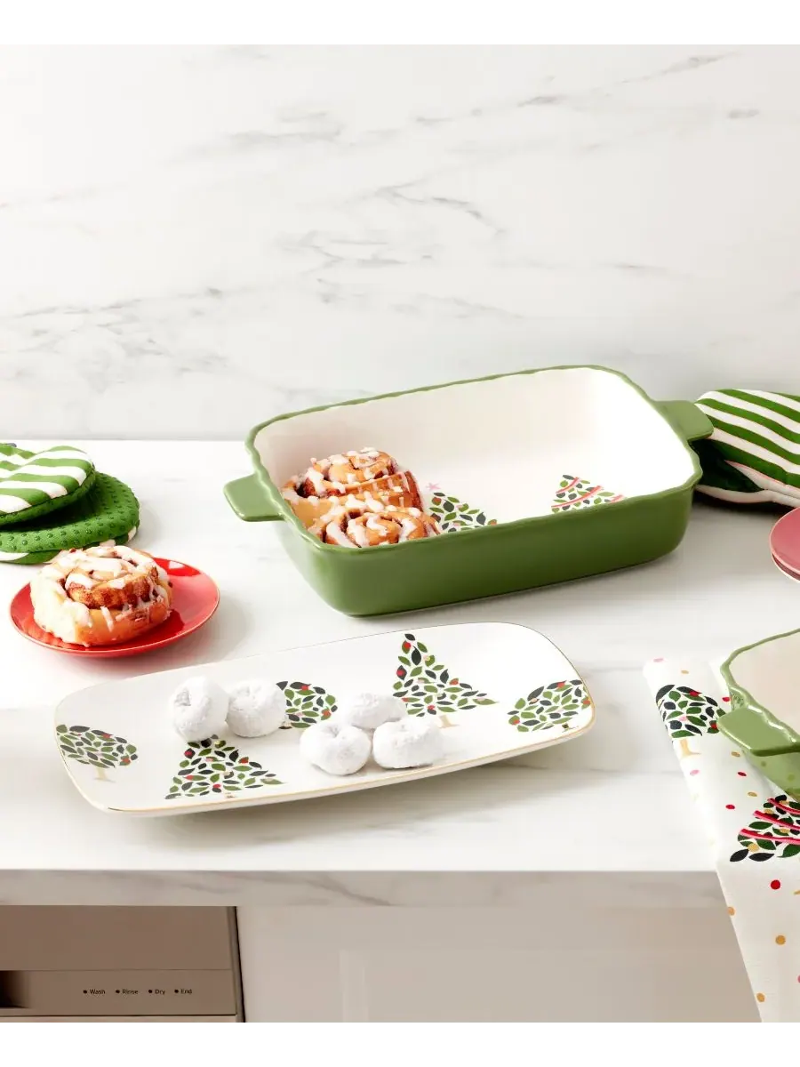 Прямоугольная форма для запекания Kate Spade Evergreen с волнистым краем Kate Spade New York — изображение 5 из 6, зеленый