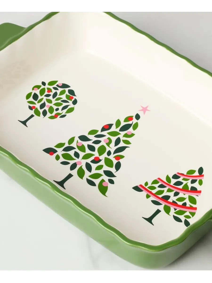 Прямоугольная форма для запекания Kate Spade Evergreen с волнистым краем Kate Spade New York — изображение 6 из 6, зеленый