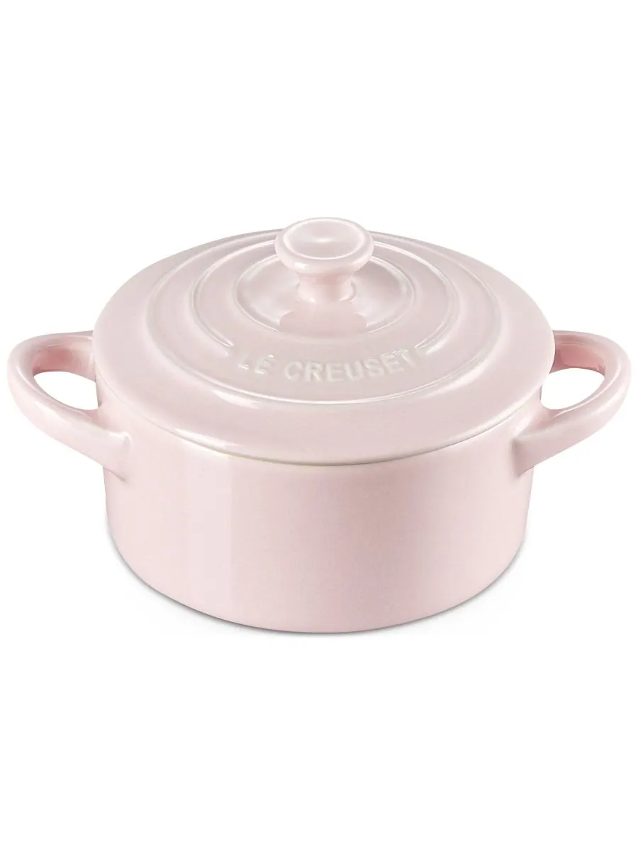Керамическая мини-круглая кастрюля объемом 8 унций с крышкой Le Creuset — изображение 2 из 9, розовый