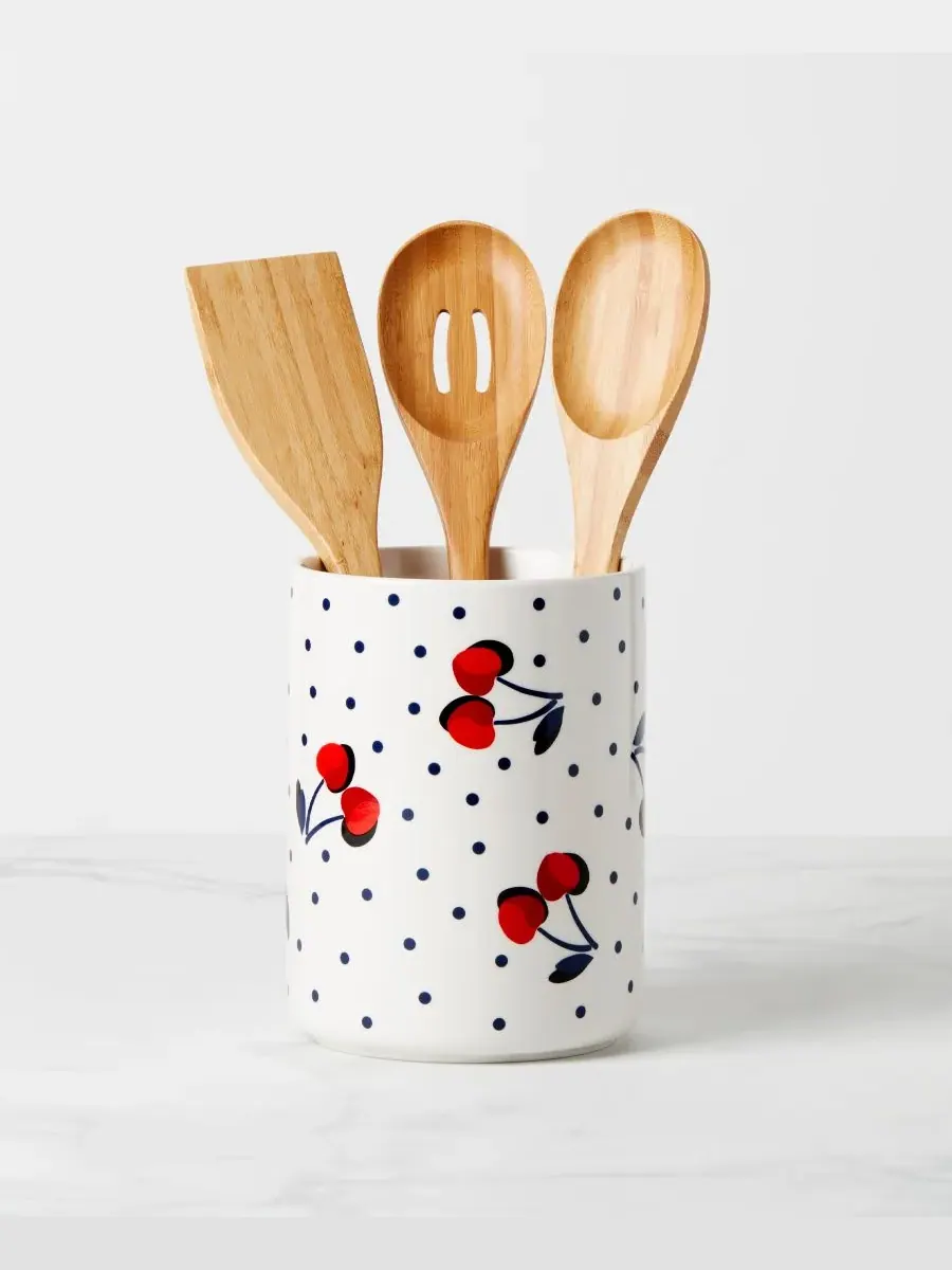 Винтажный набор кухонных принадлежностей Cherry Dot, 4 предмета Kate Spade New York — изображение 2 из 2, белый