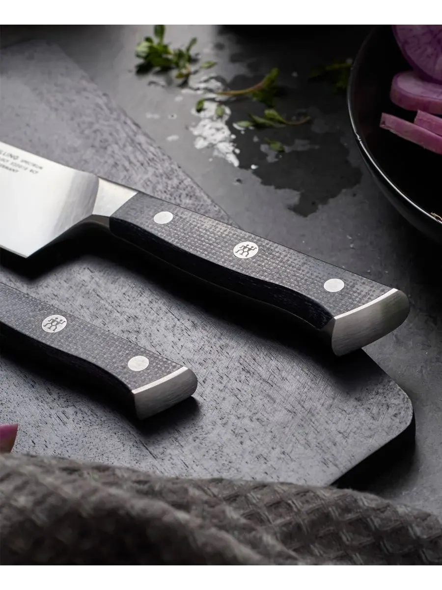 Набор кухонных ножей ZWILLING Spectrum, 2 предмета, шеф-нож/овощной нож — изображение 5 из 6, черный серебристый