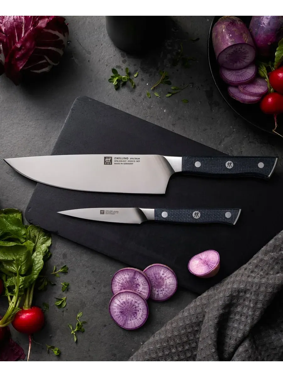Набор кухонных ножей ZWILLING Spectrum, 2 предмета, шеф-нож/овощной нож — изображение 6 из 6, черный серебристый