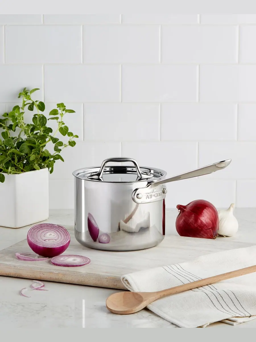 All-Clad Кастрюля с крышкой из нержавеющей стали, 2 кварты (около 9,8 л)