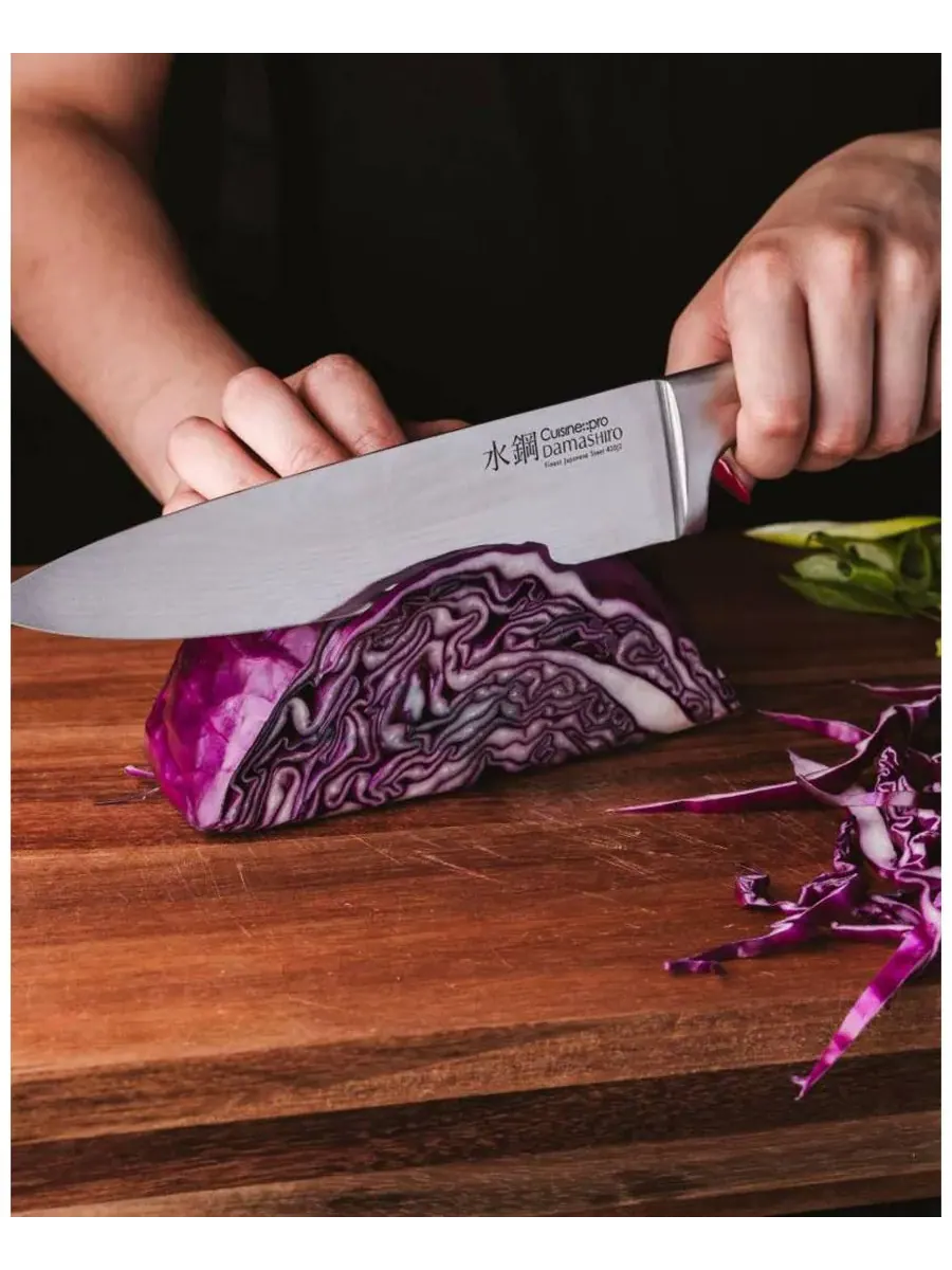 Набор ножей Damashiro Satori из 8 предметов с подставкой Cuisine::Pro — изображение 8 из 10, серебряный