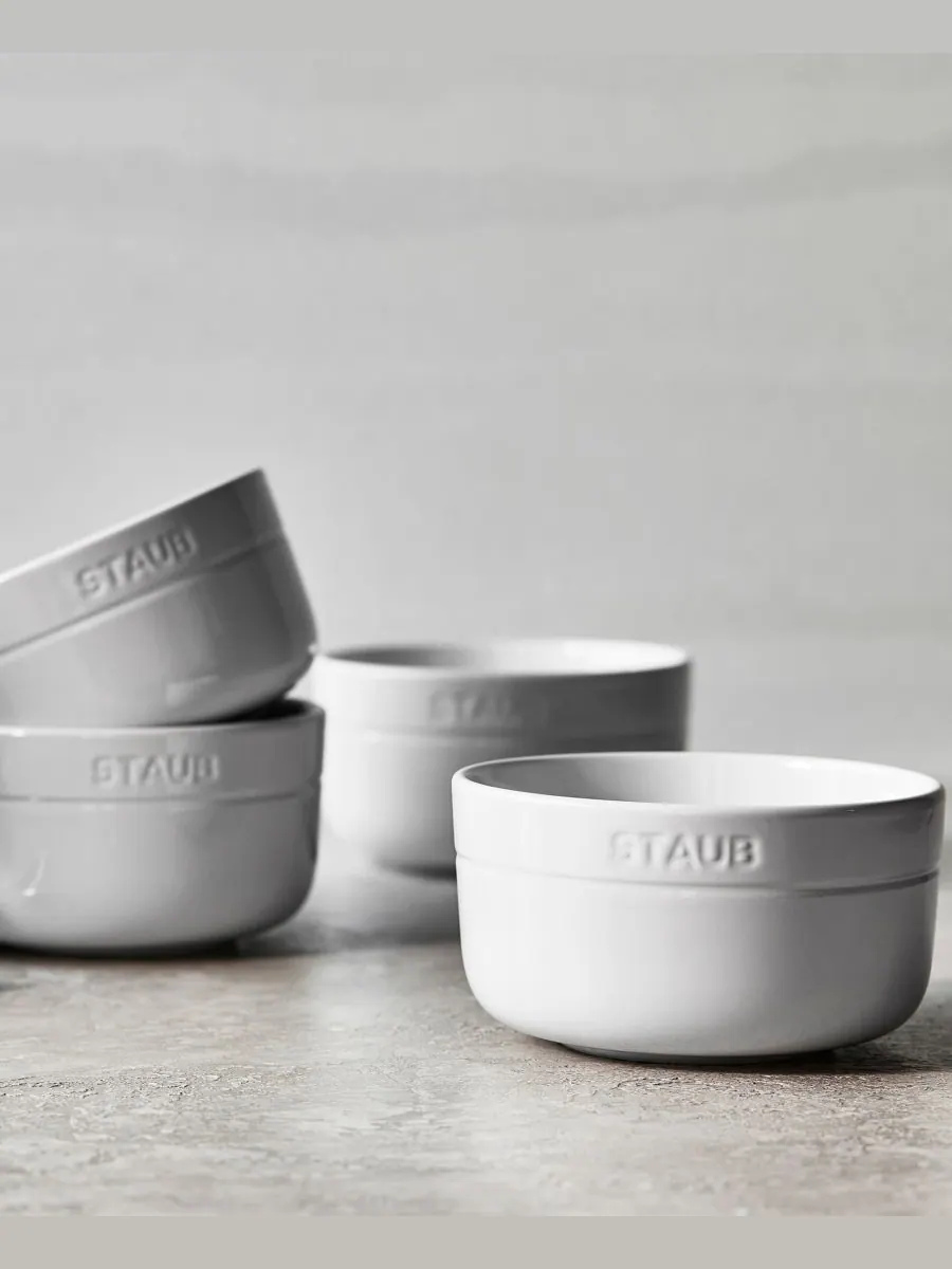 Набор пиал Staub Ceramic для хлопьев, 4 предмета, 14 см, 0.7 л — изображение 2 из 5, белый