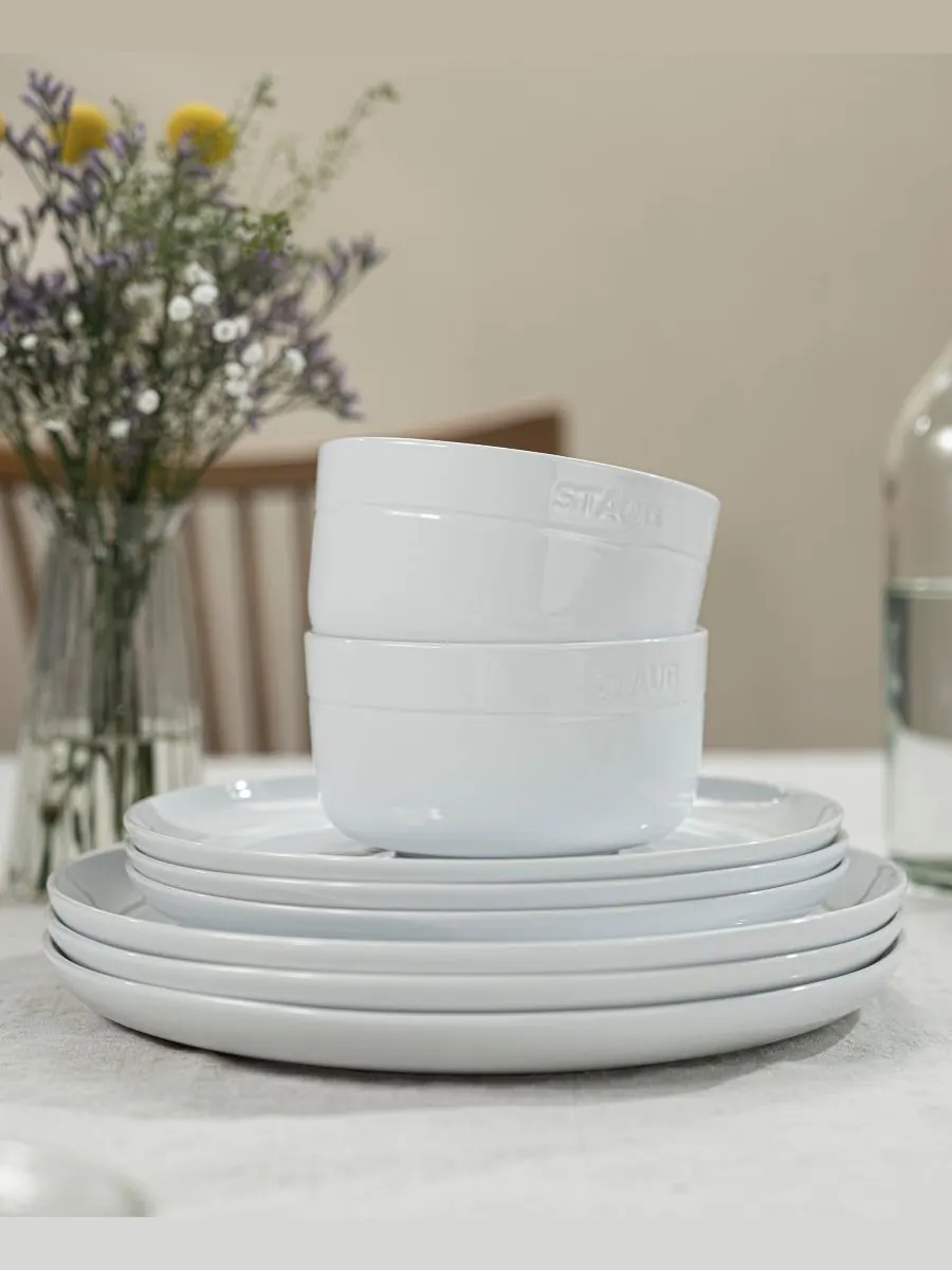 Набор пиал Staub Ceramic для хлопьев, 4 предмета, 14 см, 0.7 л — изображение 3 из 5, белый