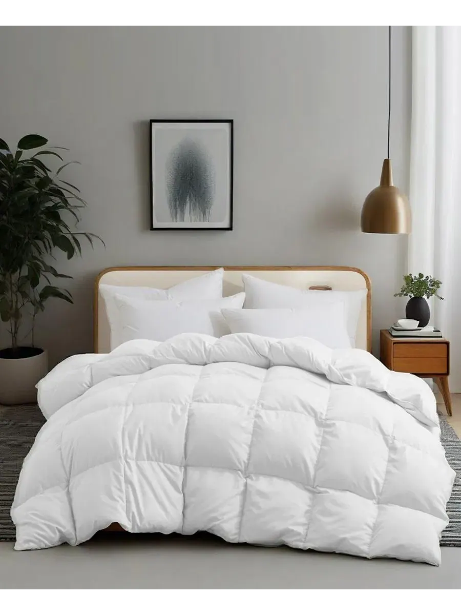 Одеяло пуховое 360 нитей White Goose Down and Feather Fiber Comforter UNIKOME