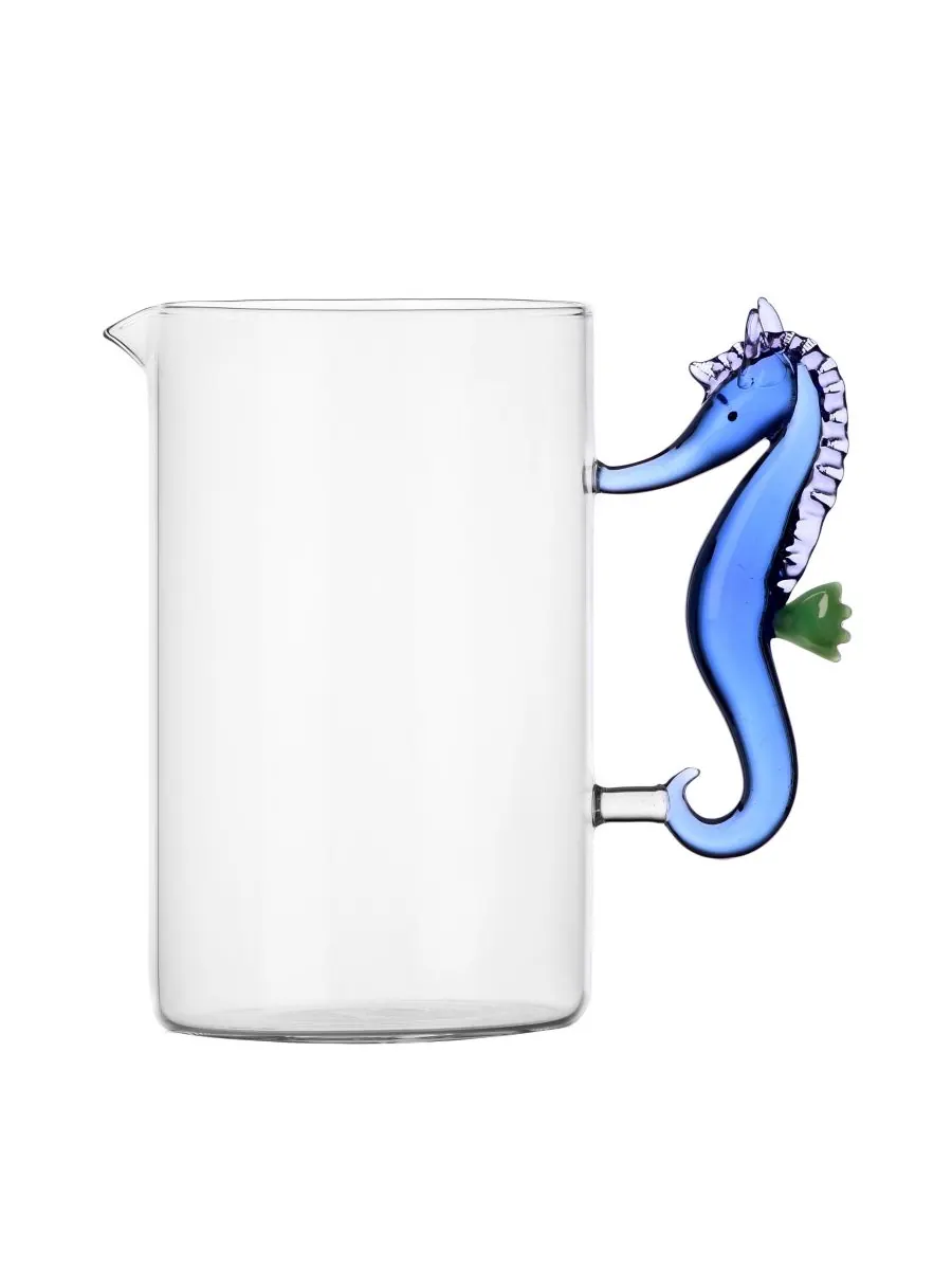 Стеклянный кувшин Marine Garden Seahorse, 50,7 унций Ichendorf — синий