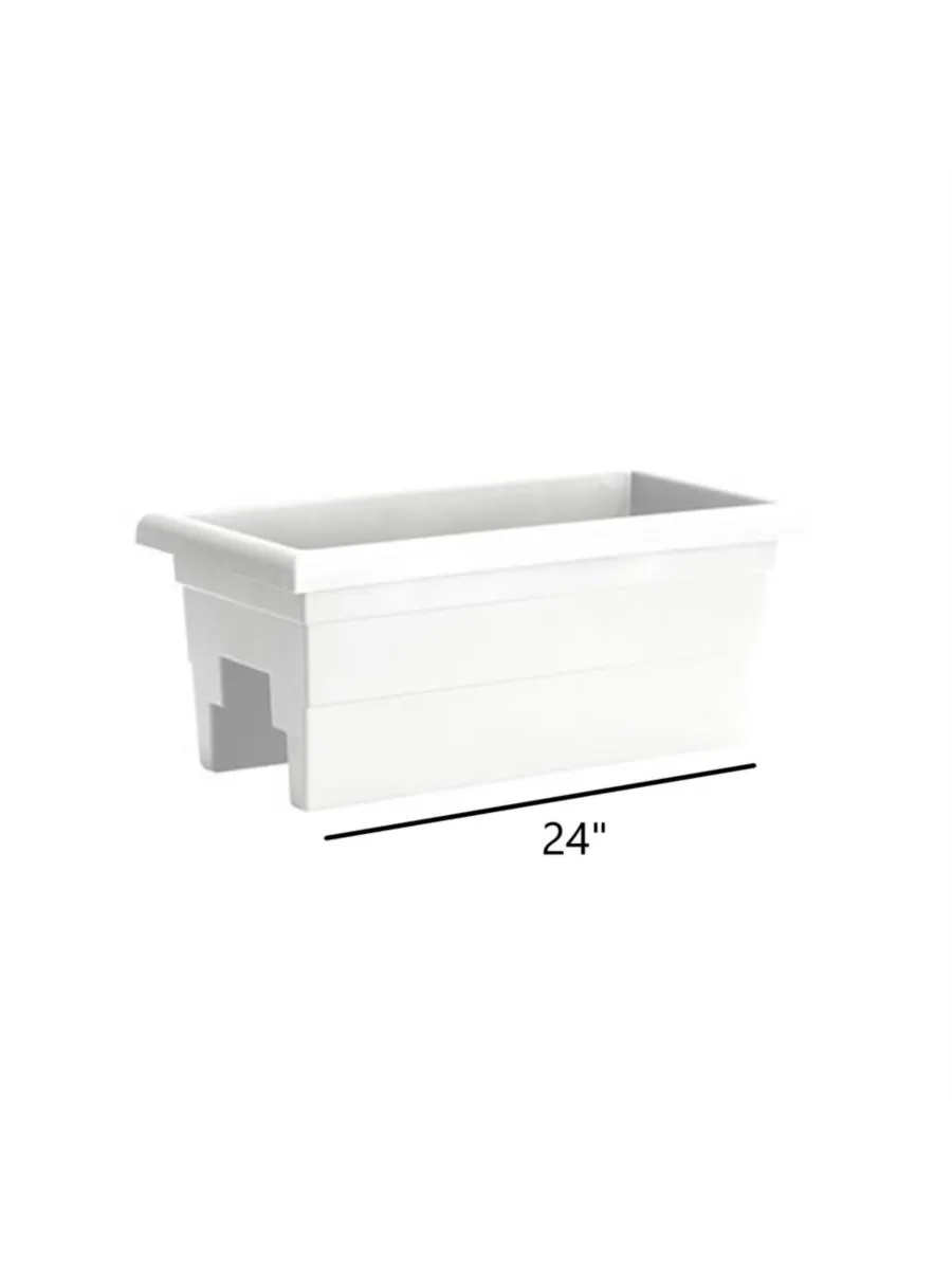Novelty Кашпо для цветов Countryside Rail Flower Deck Planter, белое, 24 дюйма — изображение 2 из 2, белый
