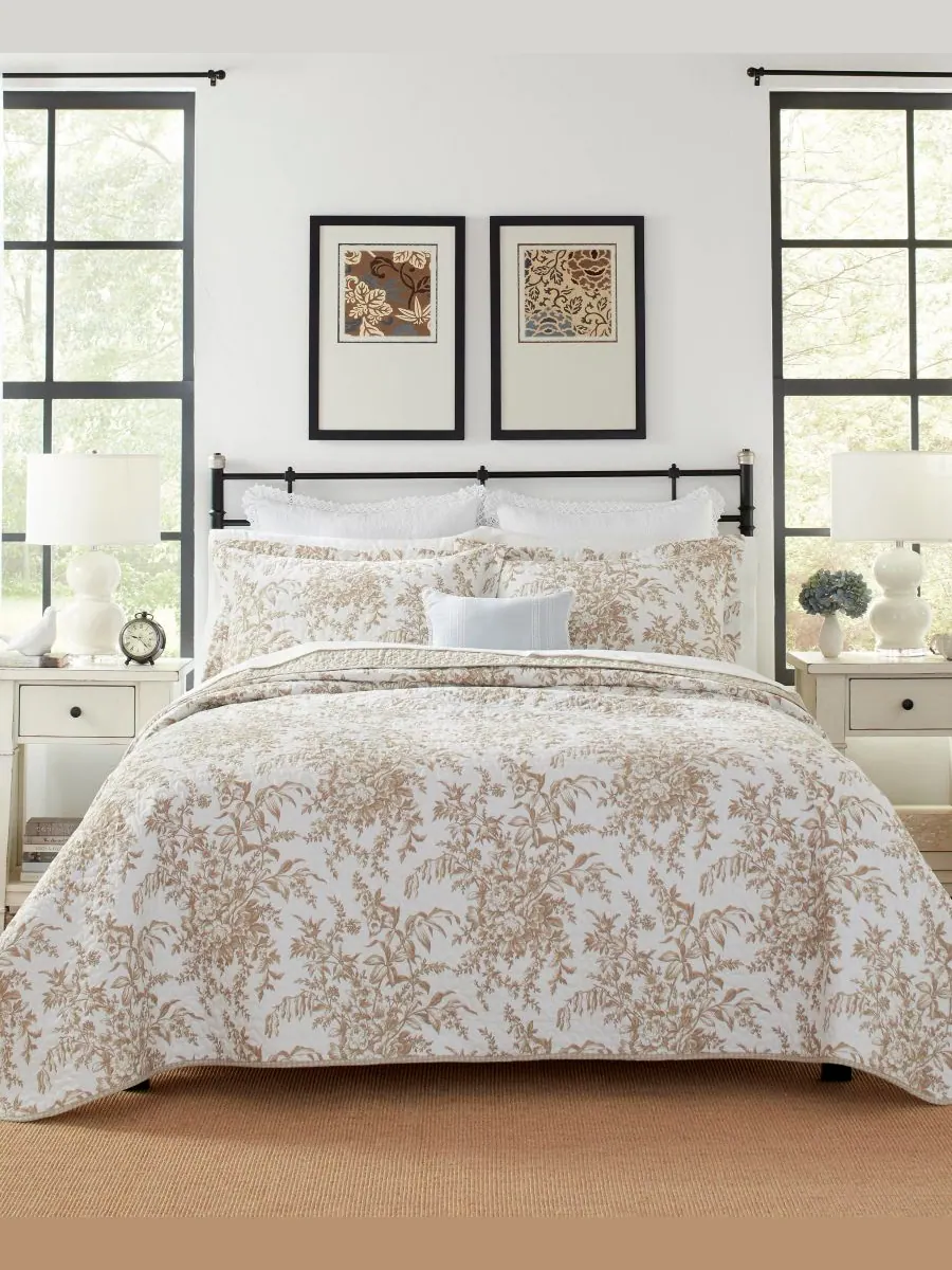 Двустороннее одеяло bedford cotton, 2 предмета, размер twin. Laura Ashley — изображение 9 из 9, коричневый