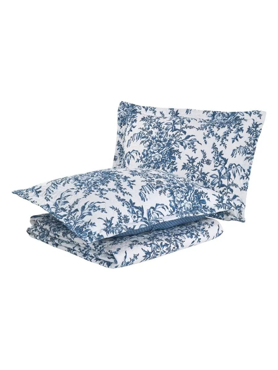 Двустороннее одеяло bedford cotton, 2 предмета, размер twin. Laura Ashley, Delft — изображение 4 из 8