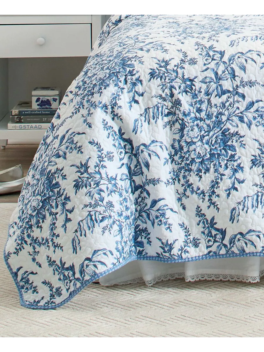 Двустороннее одеяло bedford cotton, 2 предмета, размер twin. Laura Ashley, Delft — изображение 8 из 8