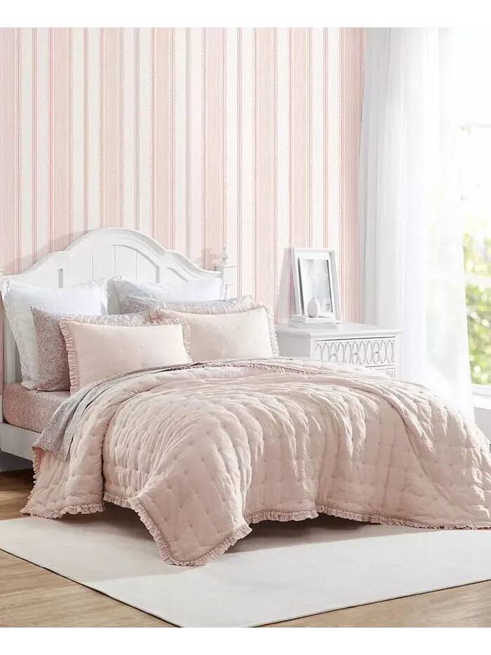 Наборы одеял Hailee из микрофибры Laura Ashley — изображение 2 из 11, розовый