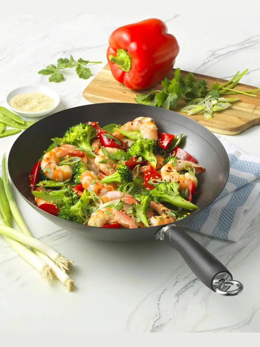 Вок Everyday Steel с антипригарным покрытием, 30 см Goodcook — изображение 3 из 8, черный