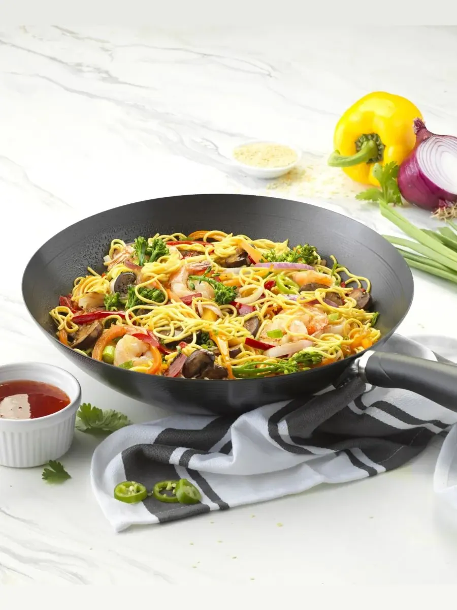Вок Everyday Steel с антипригарным покрытием, 30 см Goodcook — изображение 7 из 8, черный