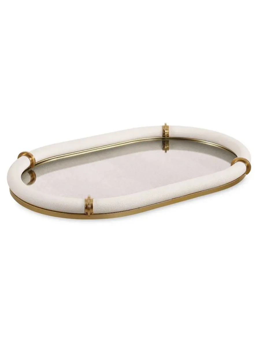 Овальный поднос Cyprus, 61x41 см, с зеркальным дном, бренд Uttermost