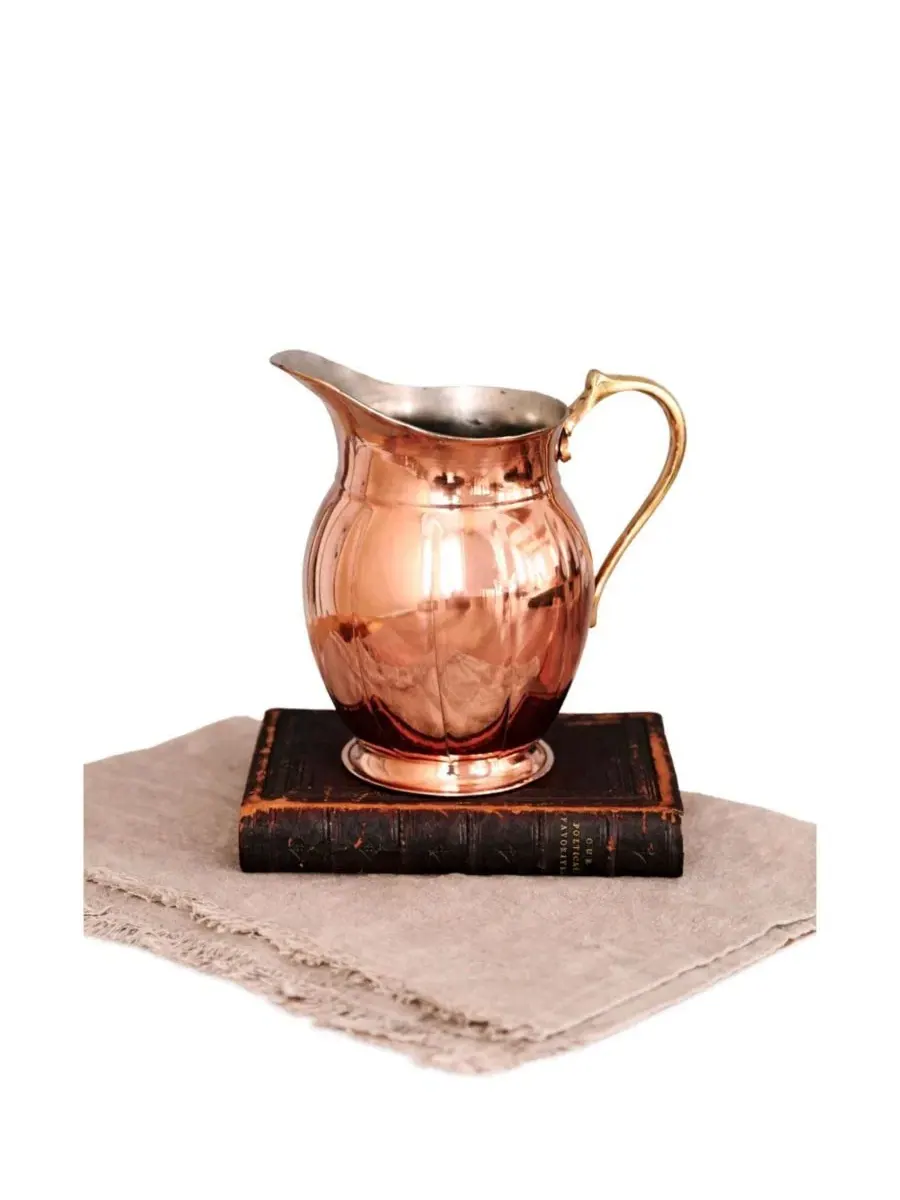 Кувшин из меди с ручкой, винтажный Coppermill Kitchen — золотистый