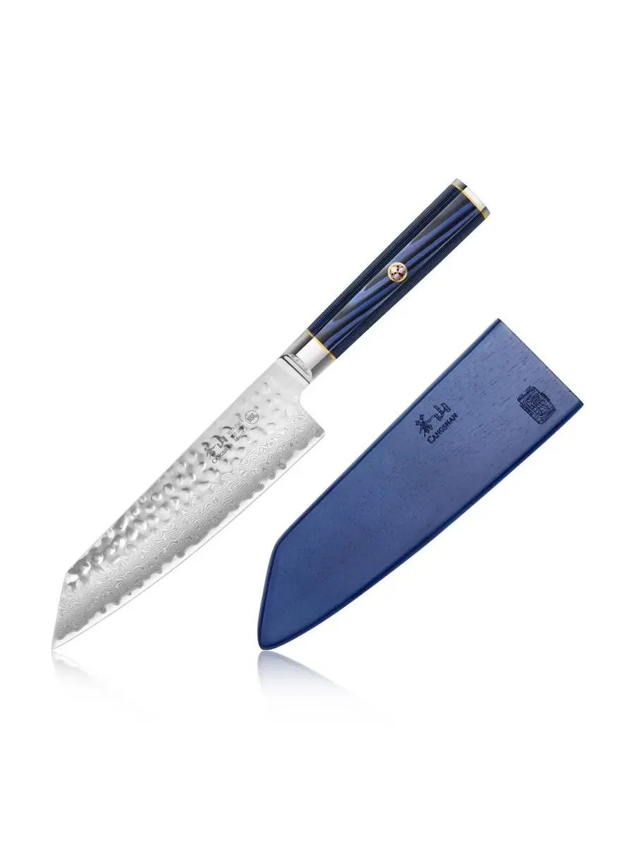 Нож Kita Series 18 см Kiritsuke с ножнами Cangshan — синий