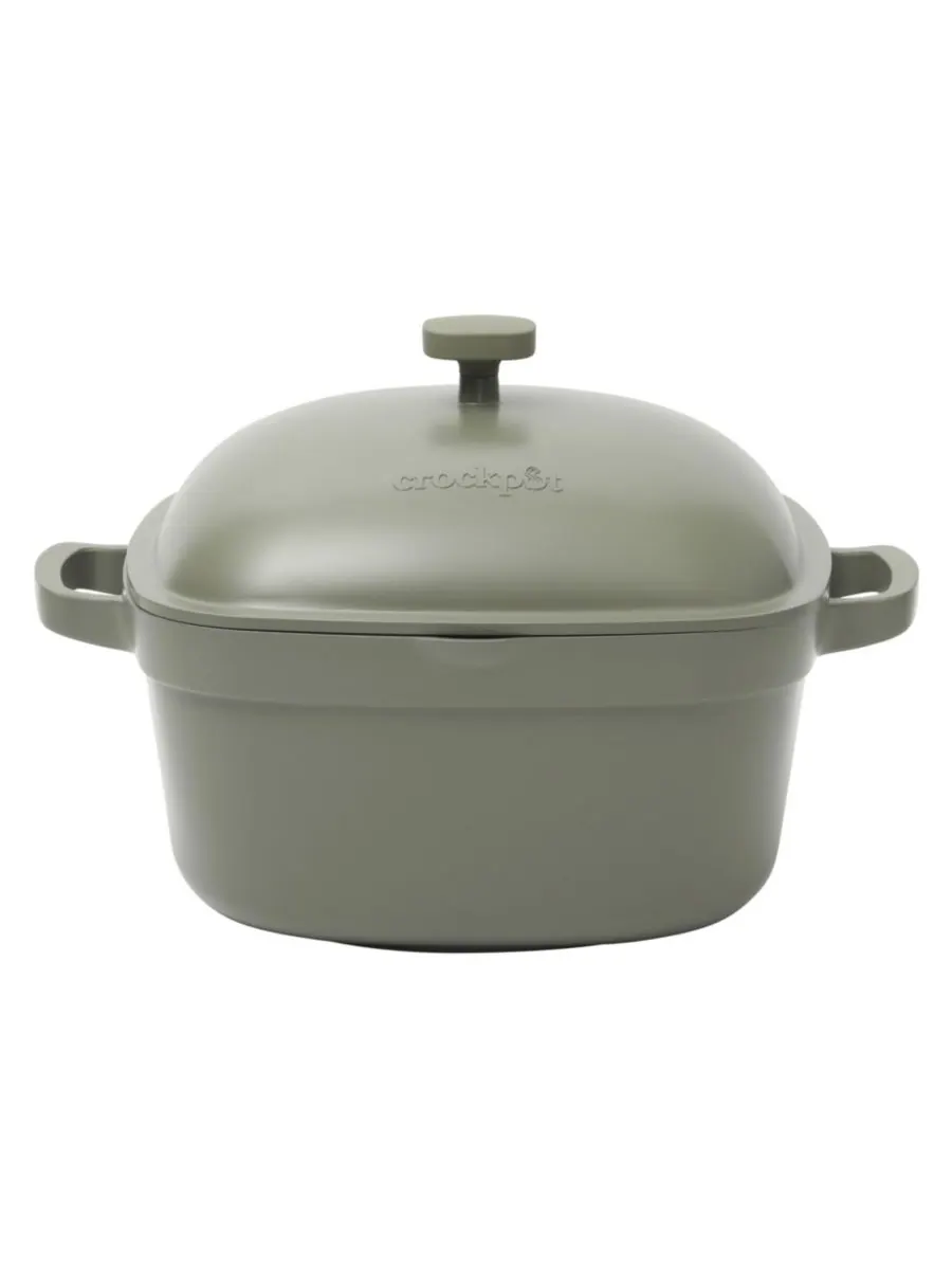 Чугунная кастрюля объемом 5,2 кварты (около 1,5 литра) с крышкой Crock-Pot — зеленый
