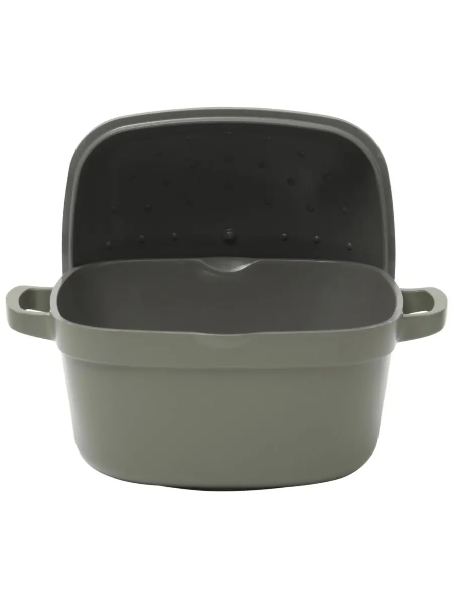Чугунная кастрюля объемом 5,2 кварты (около 1,5 литра) с крышкой Crock-Pot — изображение 5 из 10, зеленый