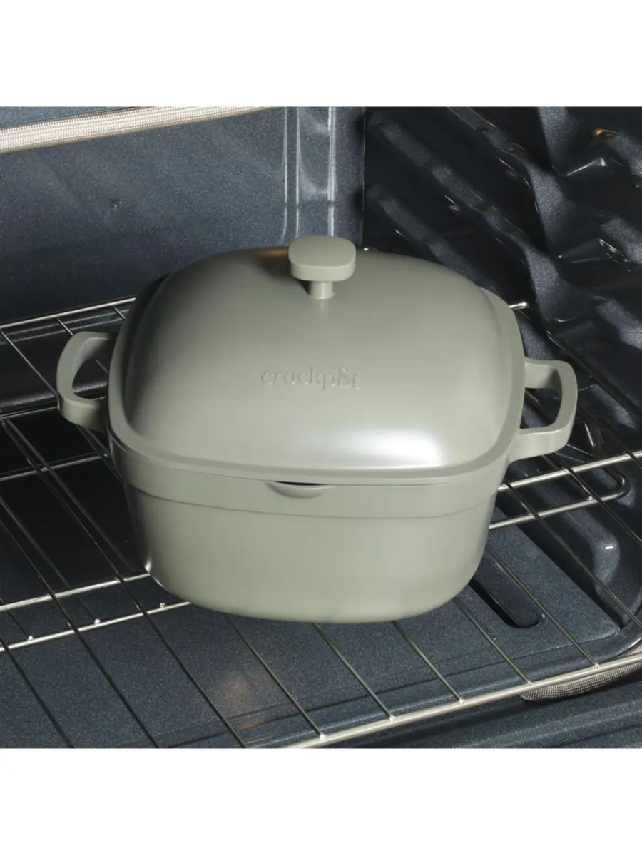 Чугунная кастрюля объемом 5,2 кварты (около 1,5 литра) с крышкой Crock-Pot — изображение 10 из 10, зеленый