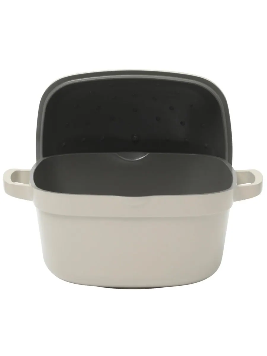 Чугунная кастрюля объемом 5,2 кварты (около 1,5 литра) с крышкой Crock-Pot, цвет matte linen whie — изображение 4 из 10