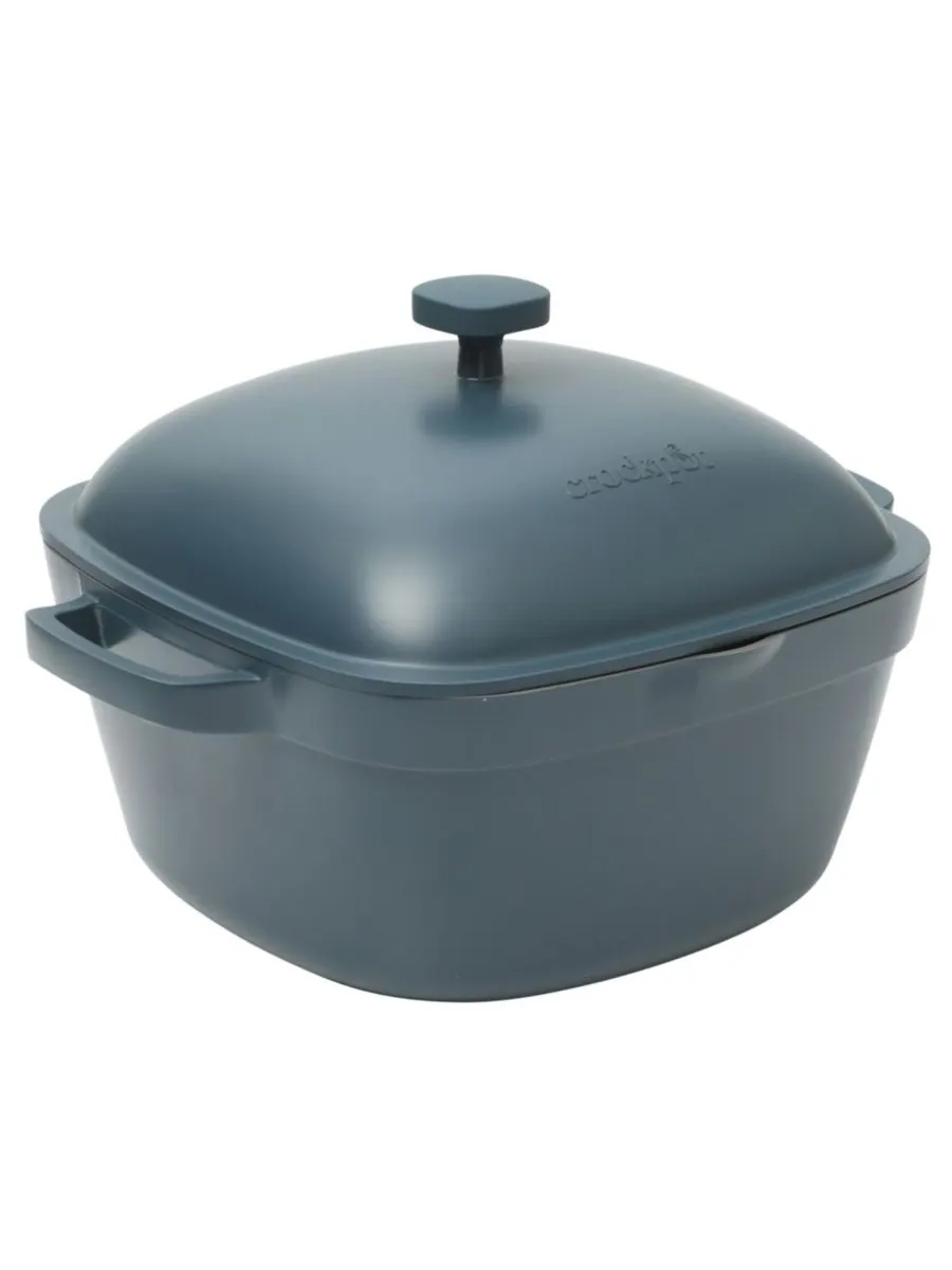 Чугунная кастрюля объемом 5,2 кварты (около 1,5 литра) с крышкой Crock-Pot — изображение 4 из 10, синий