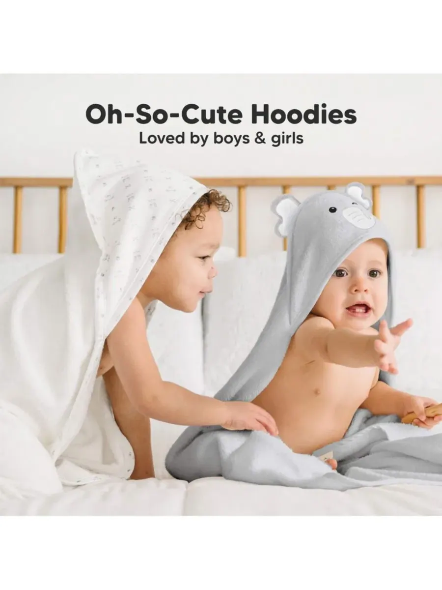 Детское полотенце с капюшоном Cuddle Baby, банное полотенце для малышей, детские полотенца с — изображение 7 из 10, серый