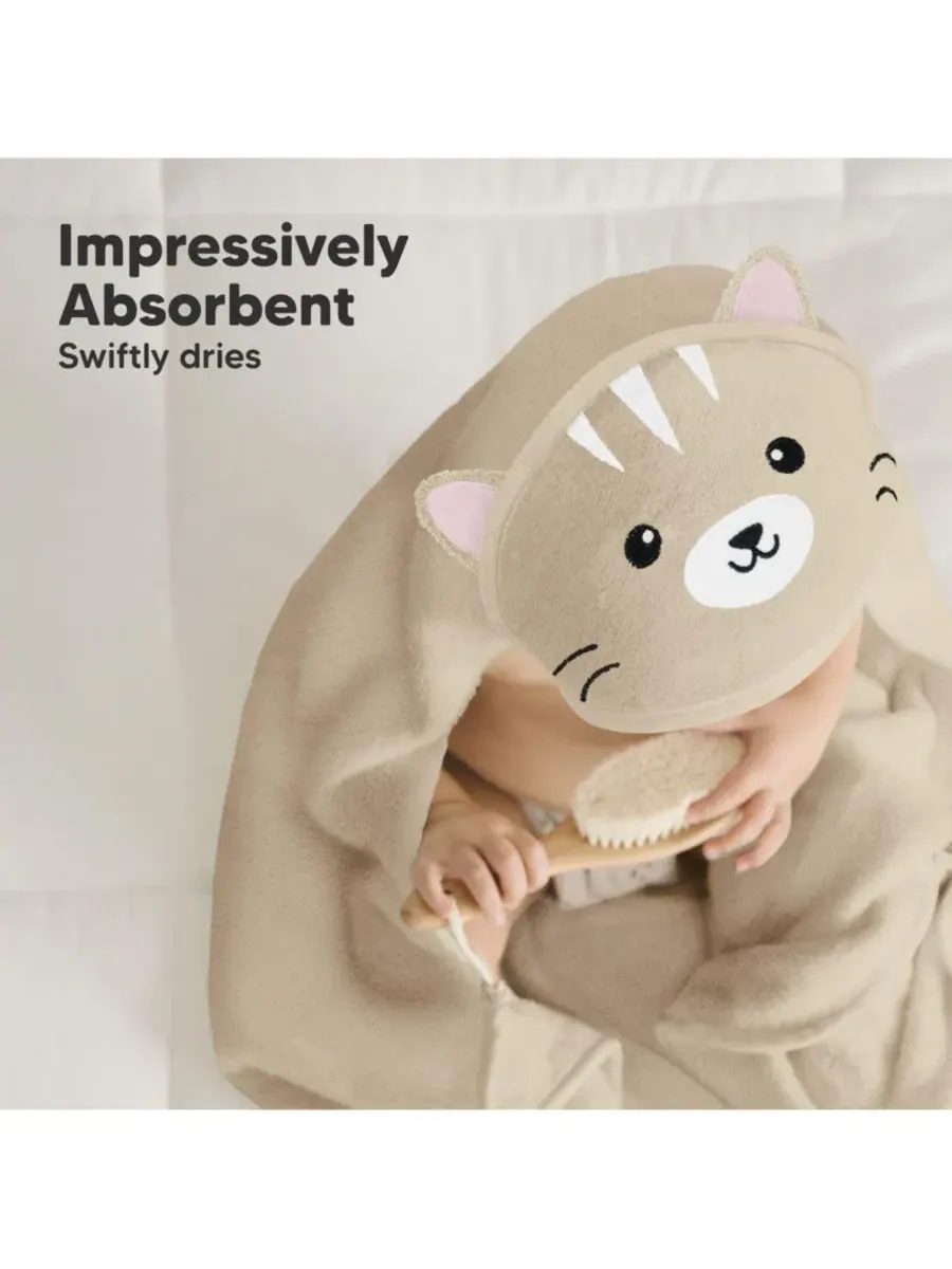 Детское полотенце с капюшоном Cuddle Baby, банное полотенце для малышей, детские полотенца с — изображение 5 из 10