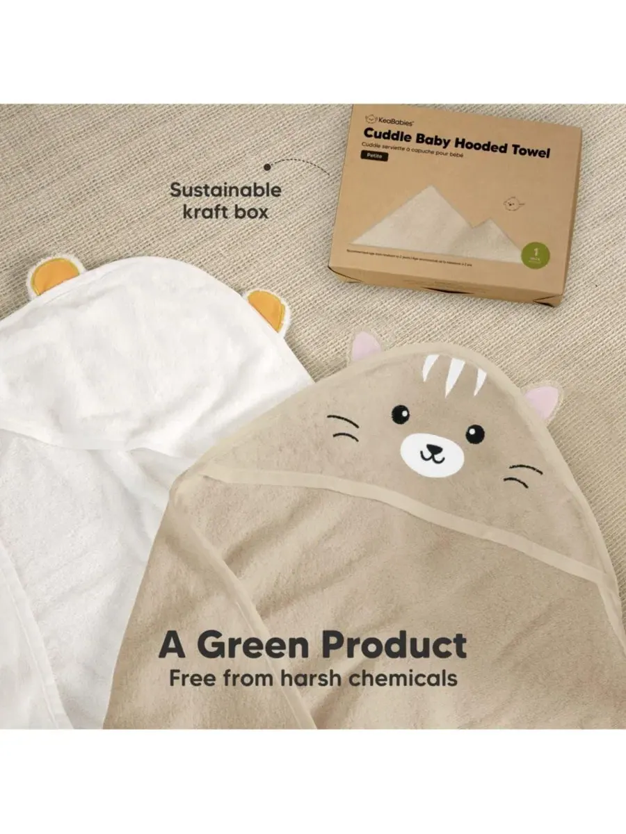 Детское полотенце с капюшоном Cuddle Baby, банное полотенце для малышей, детские полотенца с — изображение 8 из 10