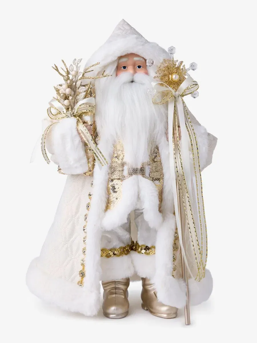 Фигурка Санты Opulence Caucasian White and Gold Holiday Lane, 30 см